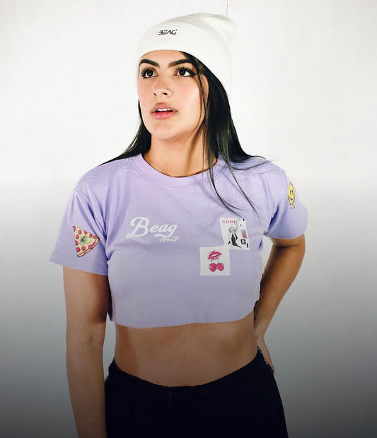 Blusa corta mujer púrpura